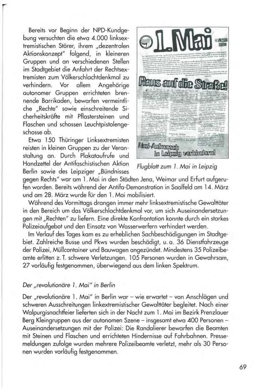 Seite 71 des Verfassungsschutzbericht 1998 Thüringen