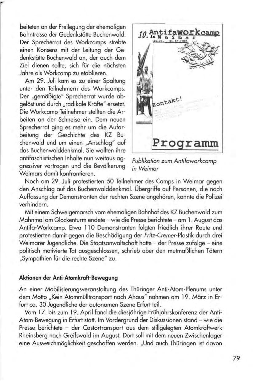 Seite 81 des Verfassungsschutzbericht 1998 Thüringen