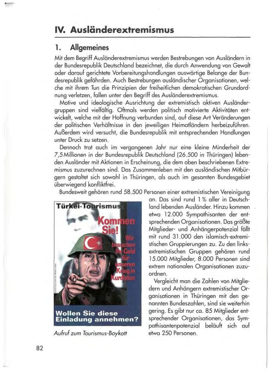 Seite 84 des Verfassungsschutzbericht 1998 Thüringen