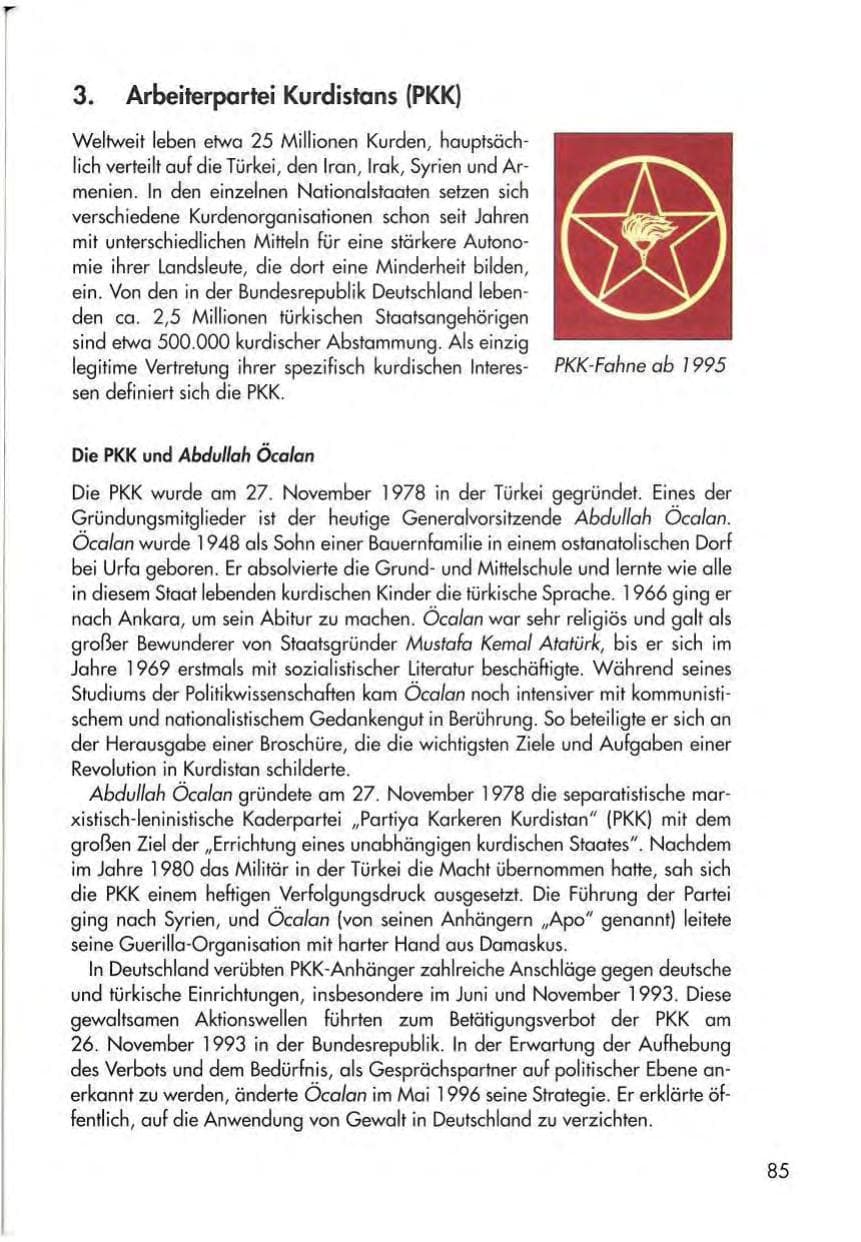 Seite 87 des Verfassungsschutzbericht 1998 Thüringen