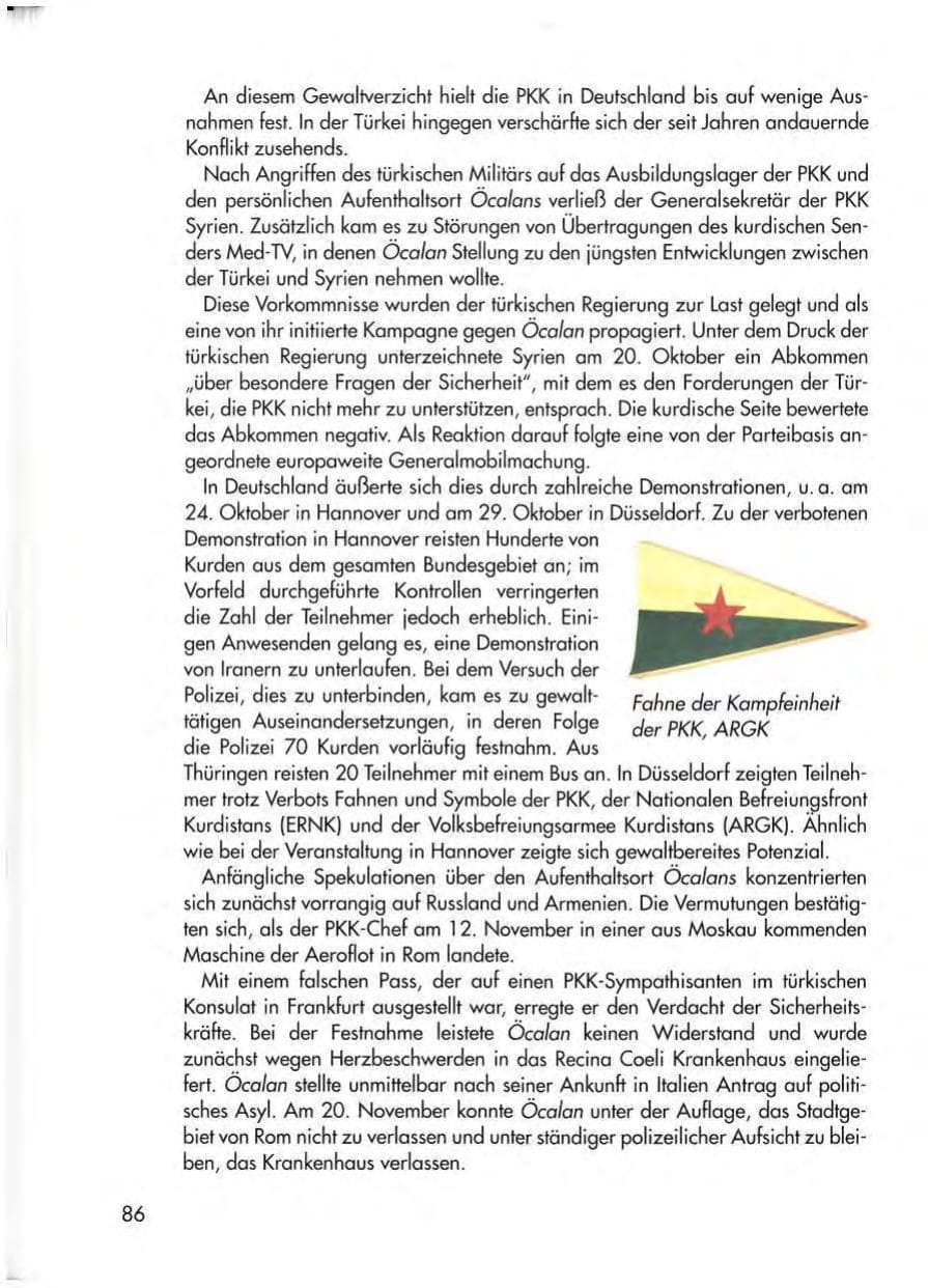 Seite 88 des Verfassungsschutzbericht 1998 Thüringen