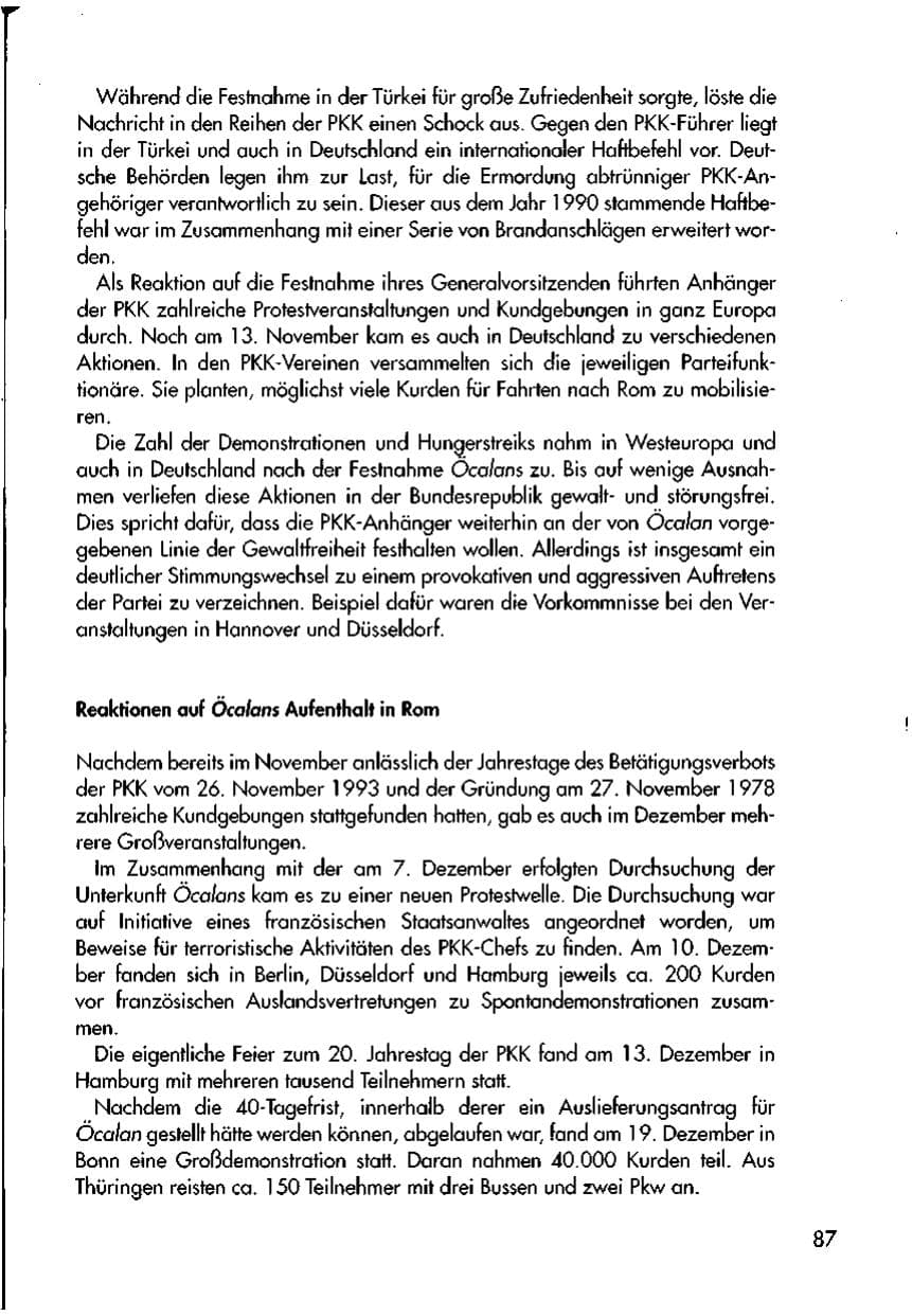 Seite 89 des Verfassungsschutzbericht 1998 Thüringen