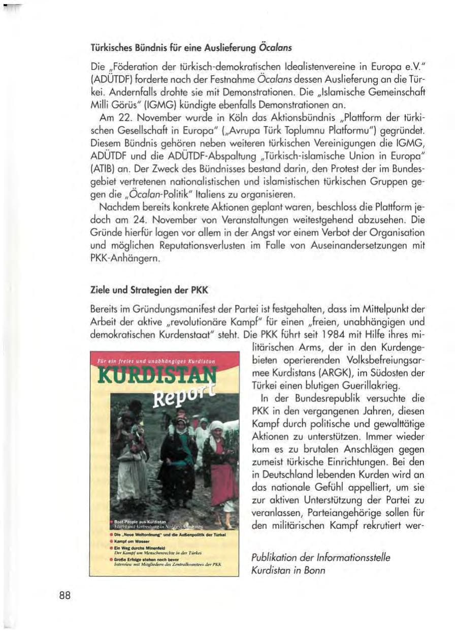 Seite 90 des Verfassungsschutzbericht 1998 Thüringen