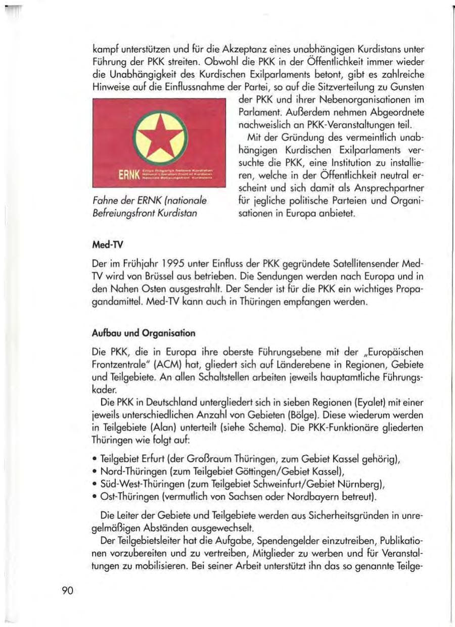 Seite 92 des Verfassungsschutzbericht 1998 Thüringen