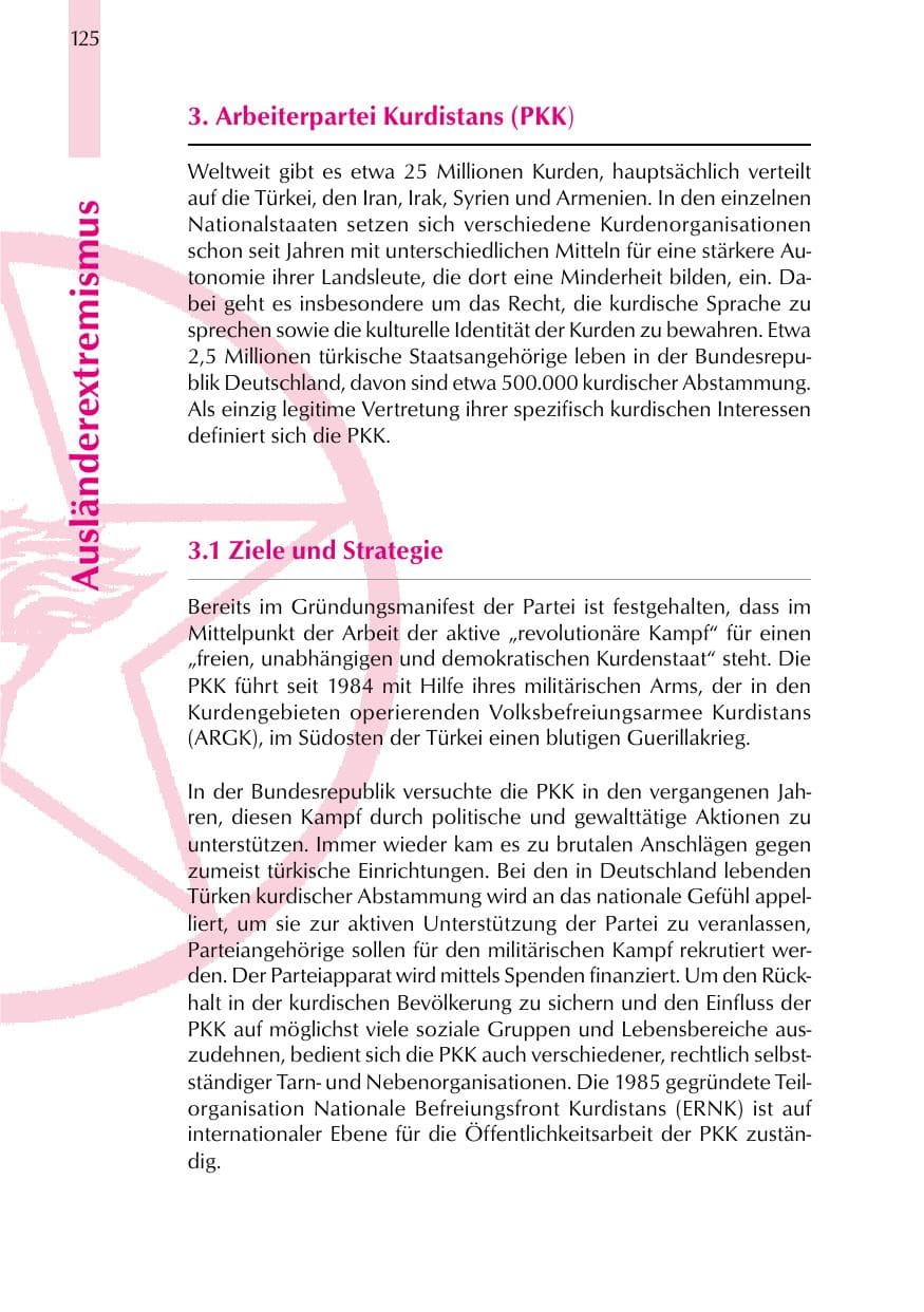 Seite 125 des Verfassungsschutzbericht 1999 Thüringen