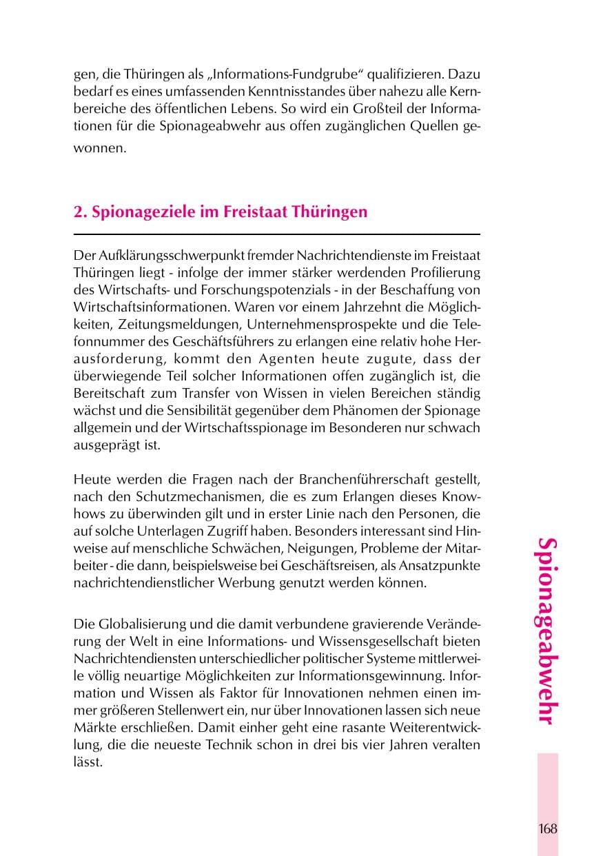 Seite 168 des Verfassungsschutzbericht 1999 Thüringen