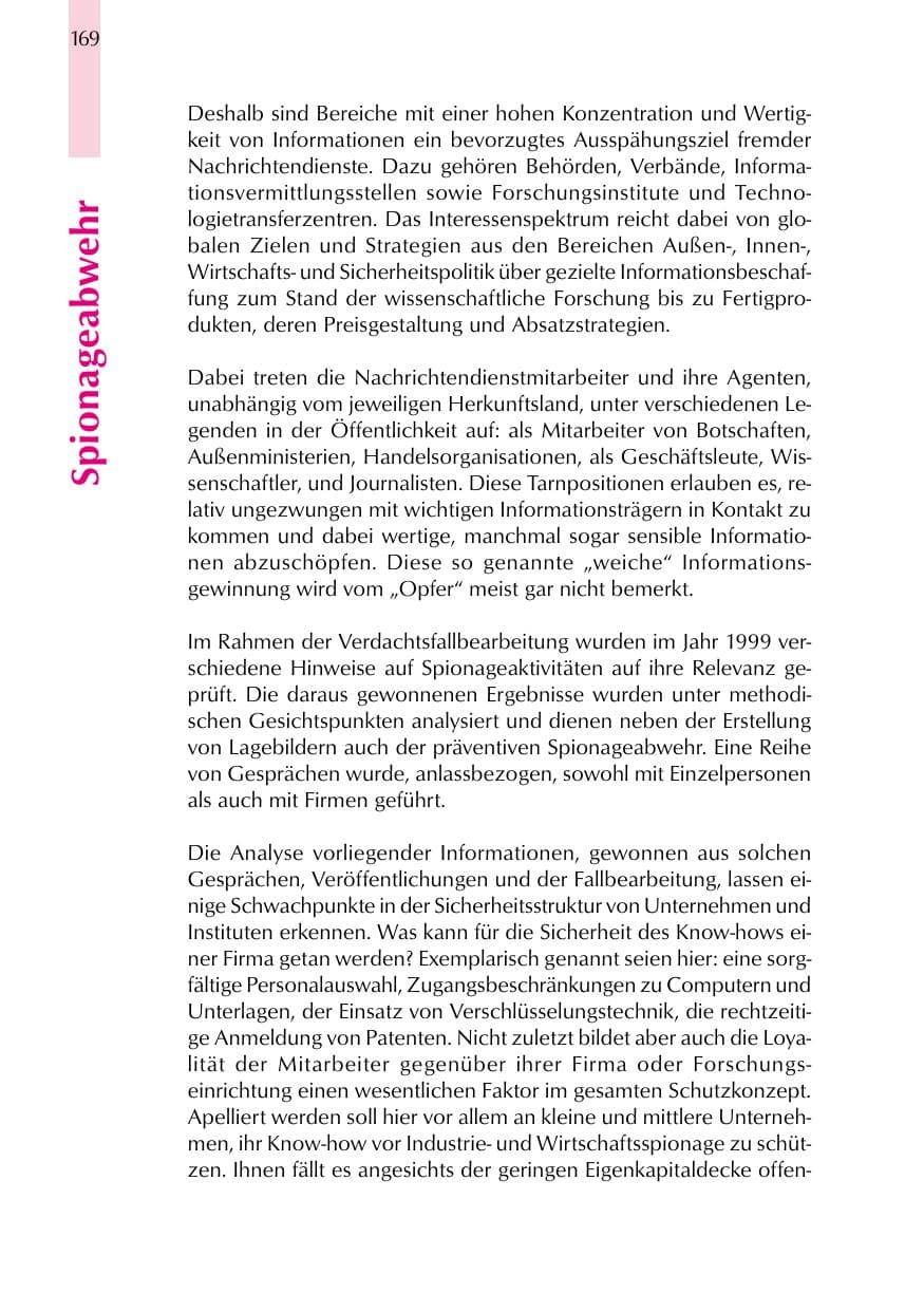 Seite 169 des Verfassungsschutzbericht 1999 Thüringen