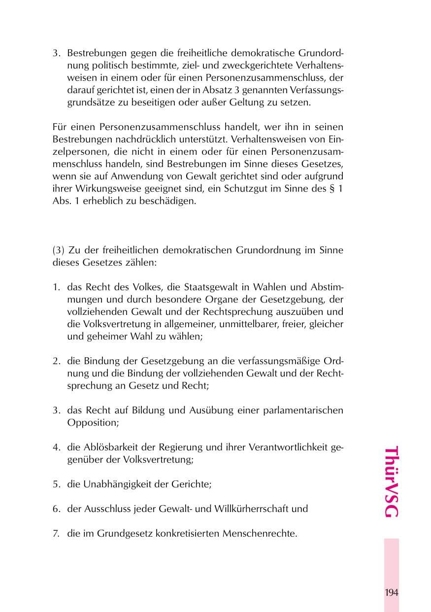 Seite 194 des Verfassungsschutzbericht 1999 Thüringen