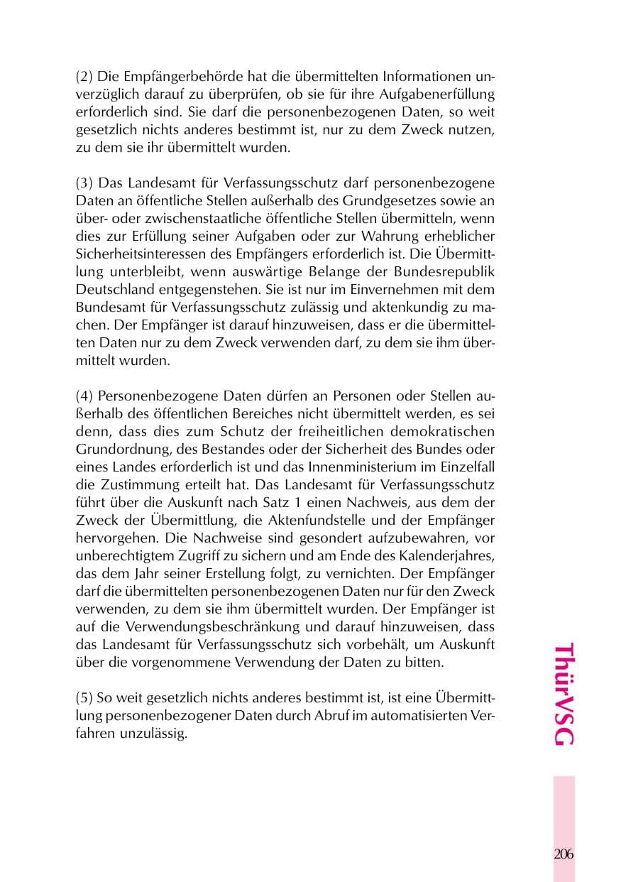 Seite 206 des Verfassungsschutzbericht 1999 Thüringen