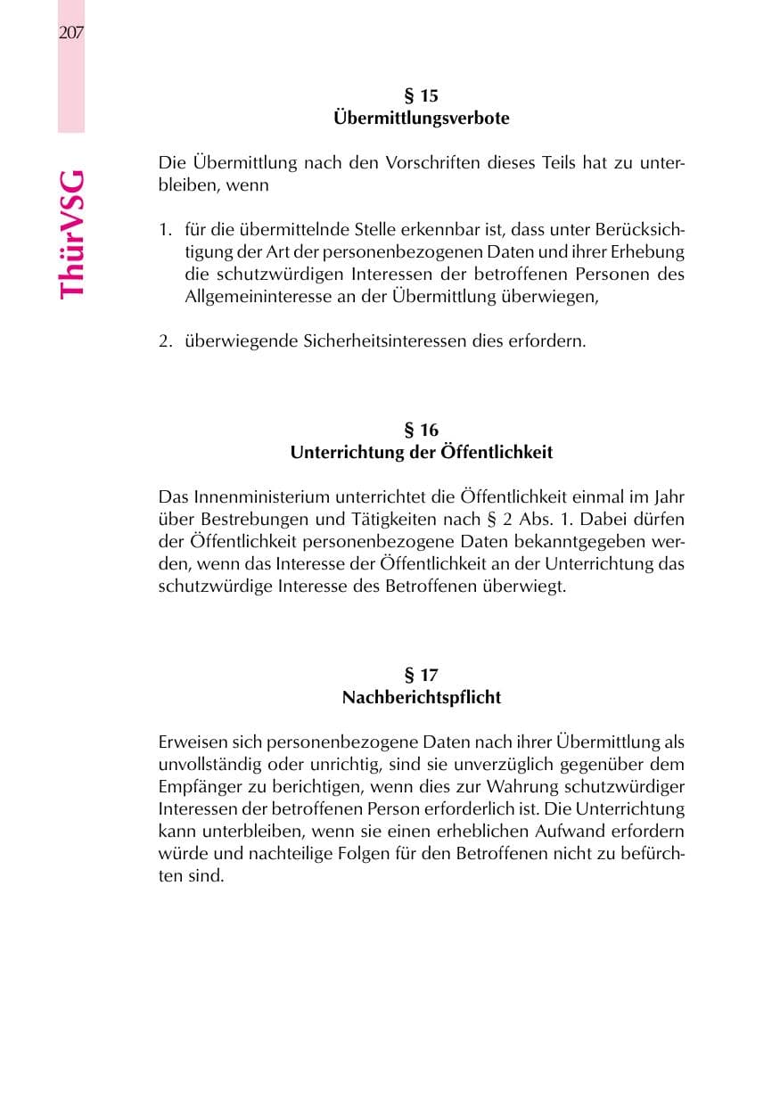 Seite 207 des Verfassungsschutzbericht 1999 Thüringen