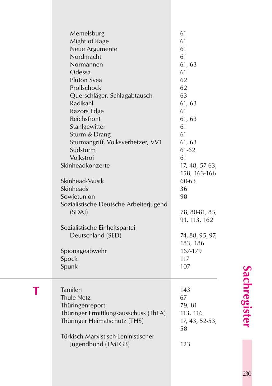 Seite 230 des Verfassungsschutzbericht 1999 Thüringen