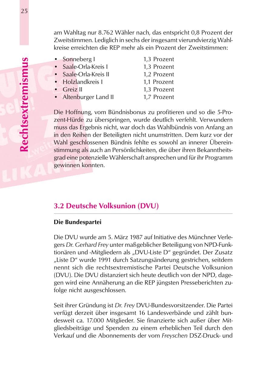 Seite 25 des Verfassungsschutzbericht 1999 Thüringen