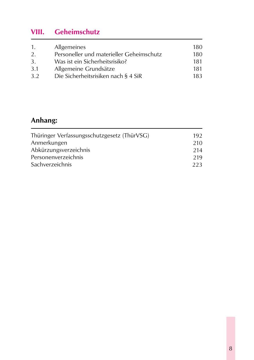 Seite 8 des Verfassungsschutzbericht 1999 Thüringen