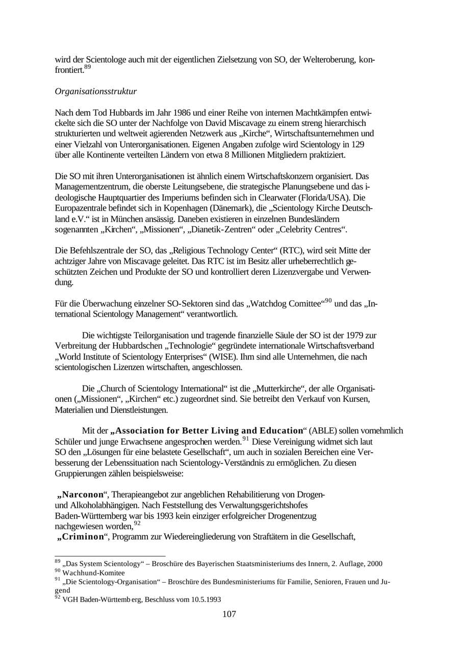 Seite 107 des Verfassungsschutzbericht 2001 Thüringen