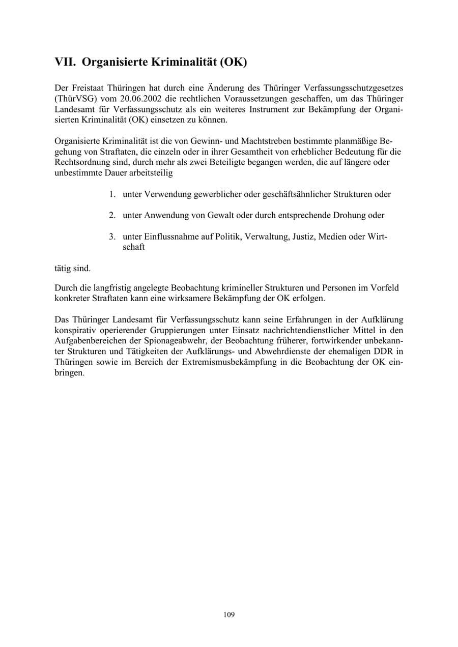Seite 109 des Verfassungsschutzbericht 2002 Thüringen