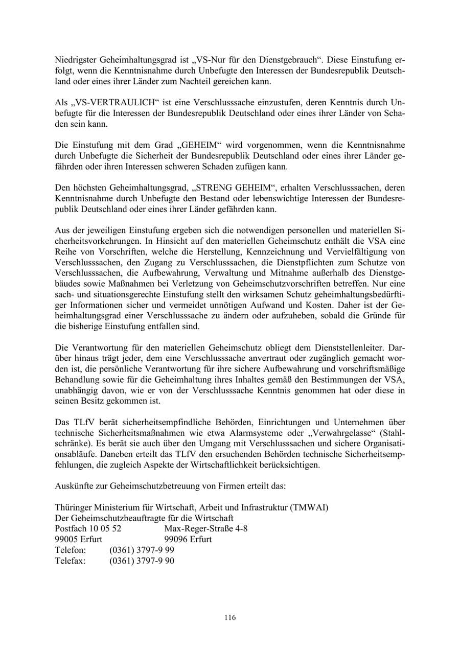 Seite 116 des Verfassungsschutzbericht 2002 Thüringen