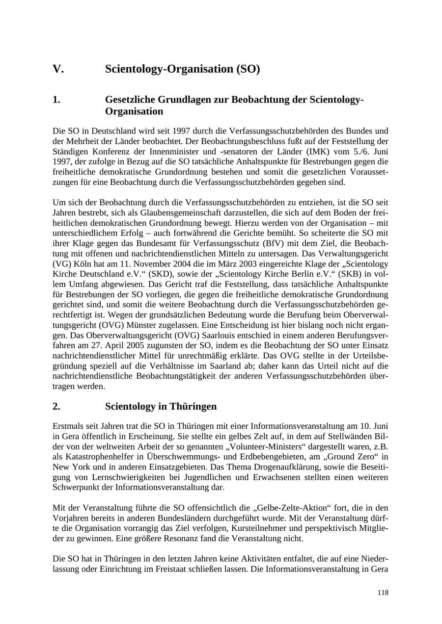 Seite 119 des Verfassungsschutzbericht 2005 Thüringen