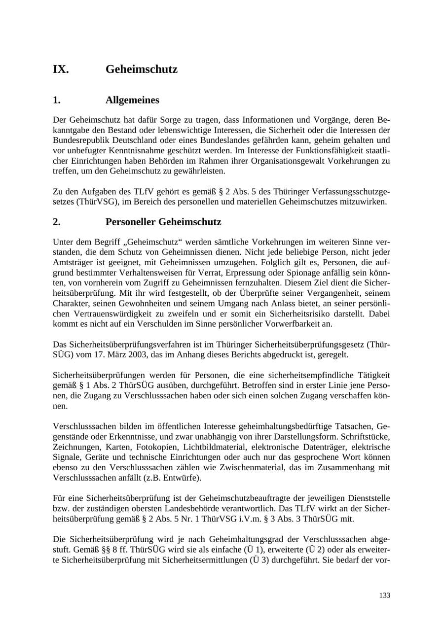 Seite 134 des Verfassungsschutzbericht 2005 Thüringen