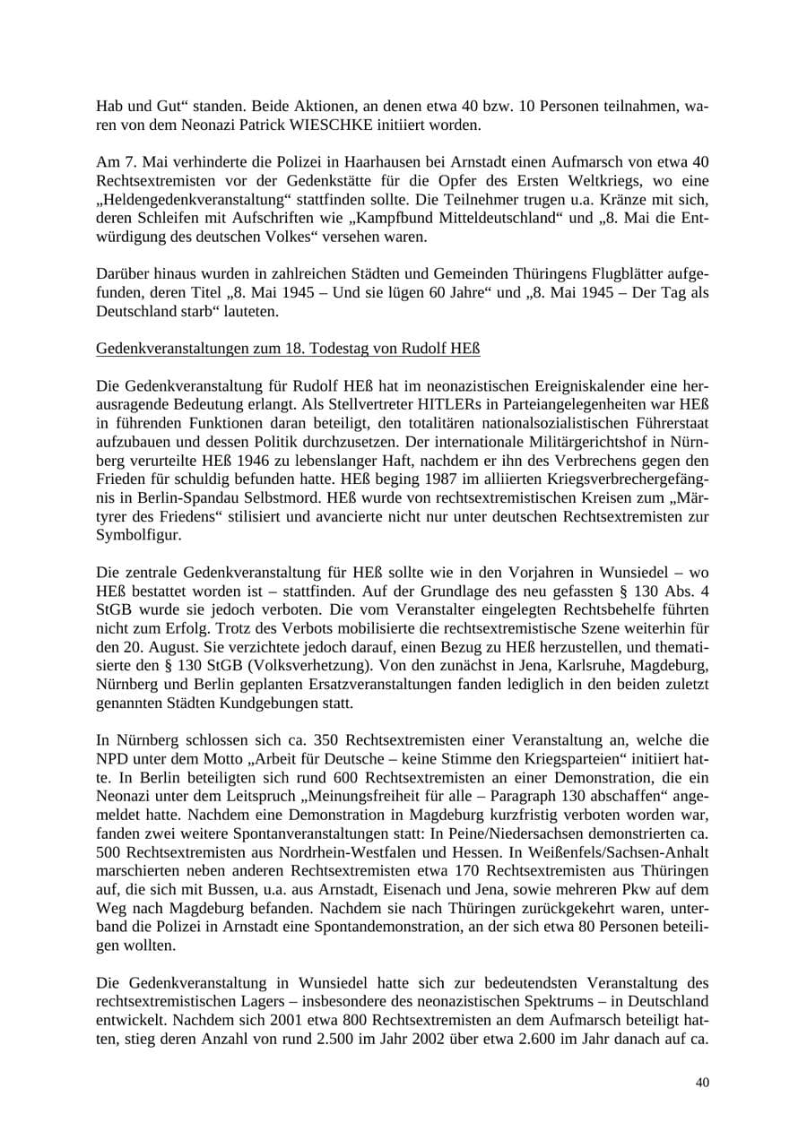 Seite 41 des Verfassungsschutzbericht 2005 Thüringen