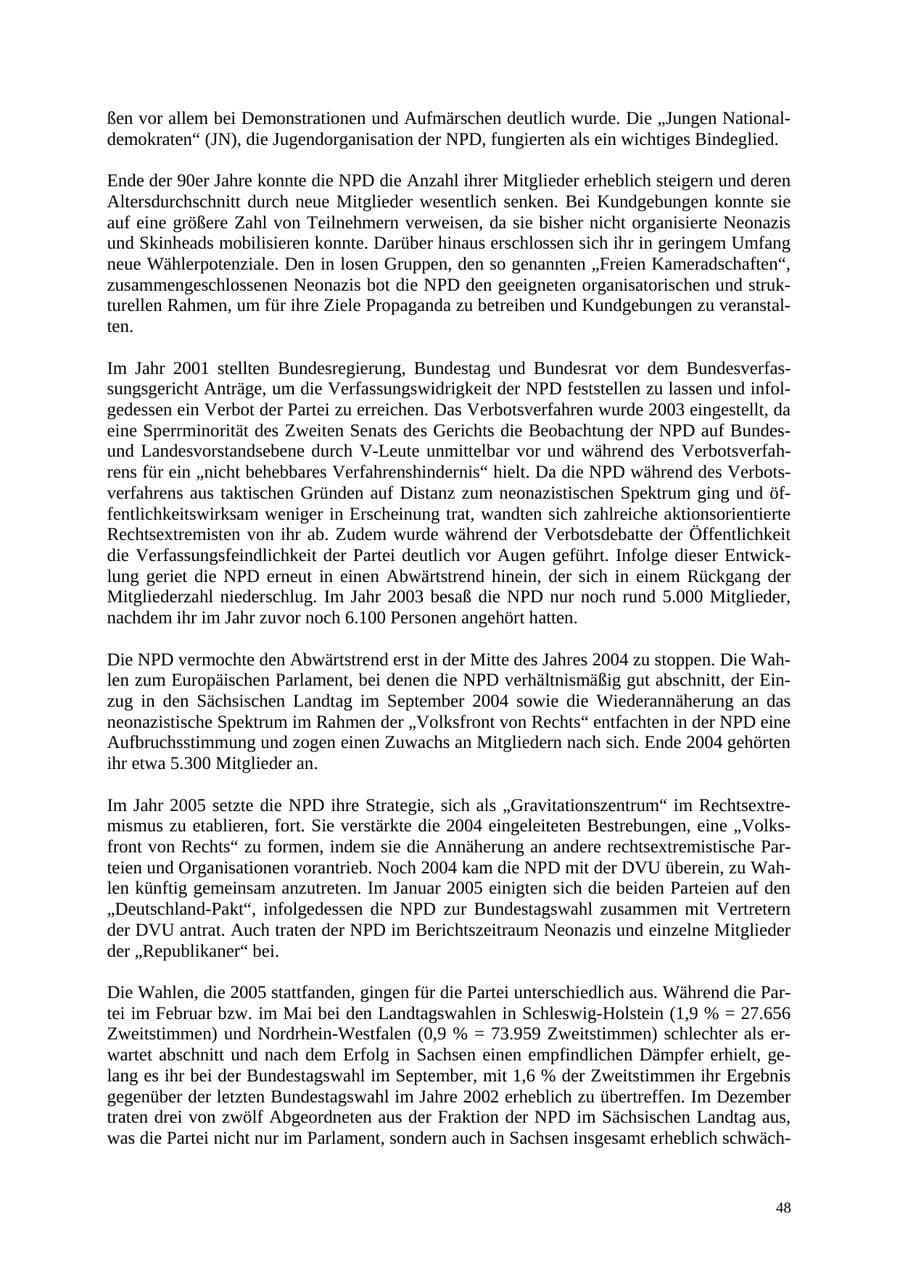 Seite 49 des Verfassungsschutzbericht 2005 Thüringen