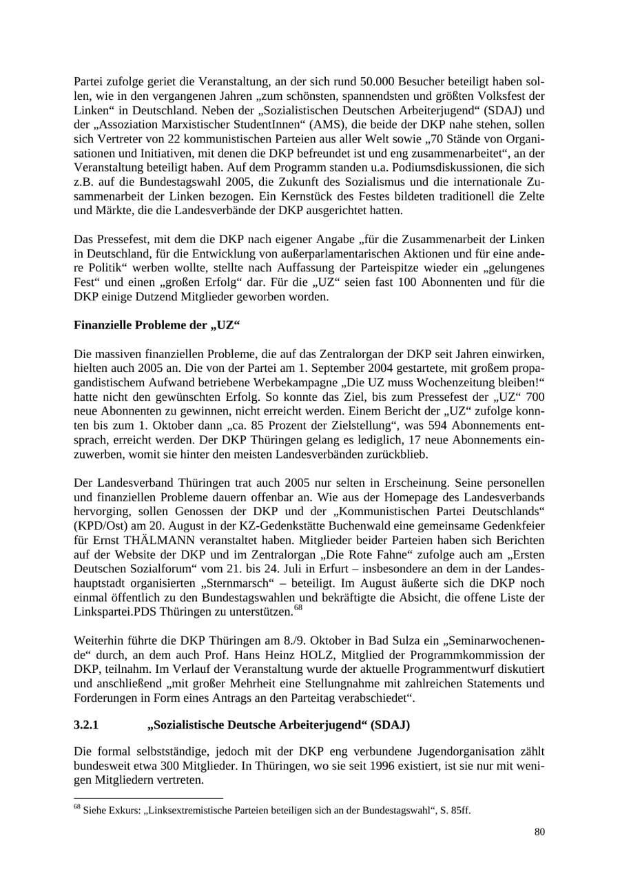 Seite 81 des Verfassungsschutzbericht 2005 Thüringen