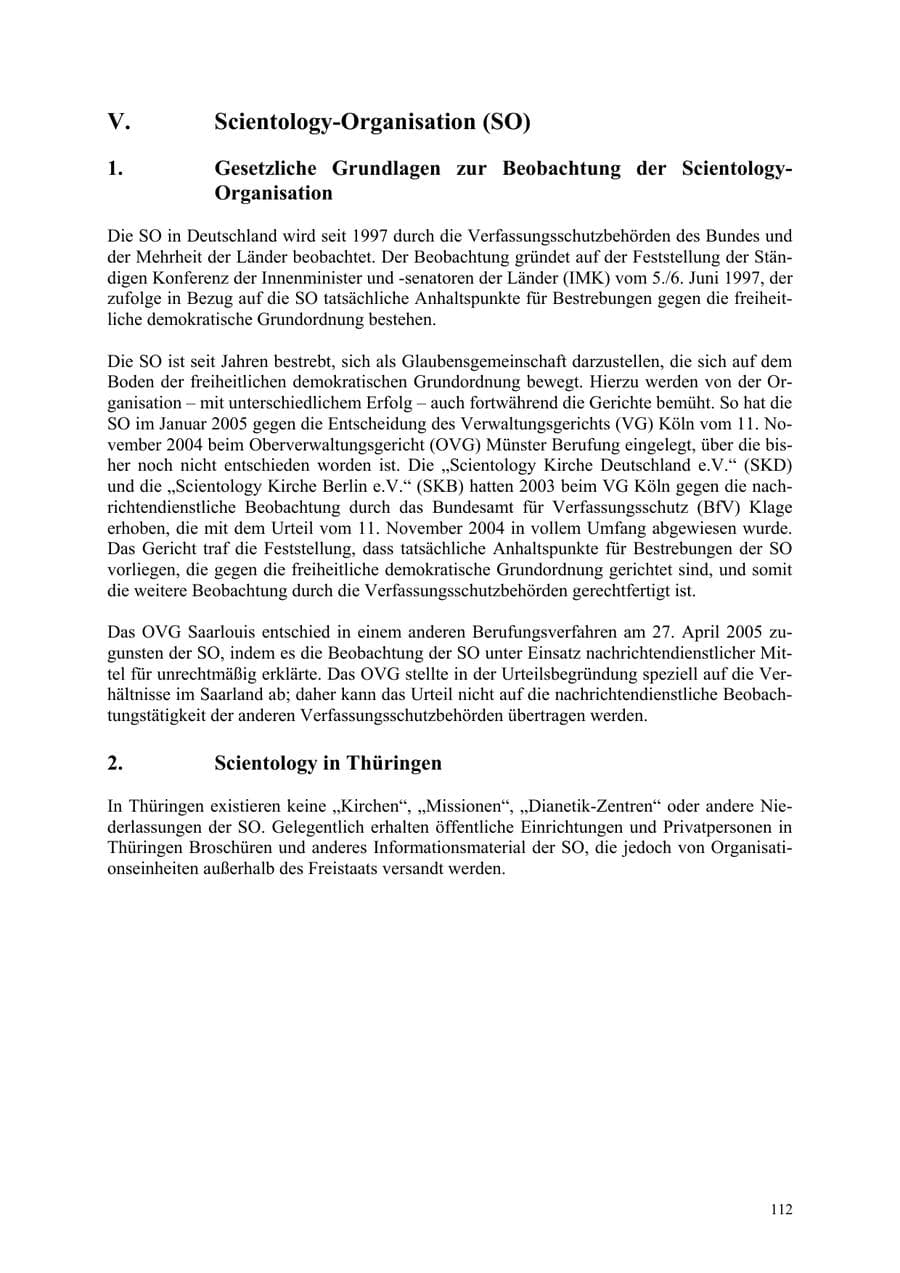 Seite 112 des Verfassungsschutzbericht 2006 Thüringen