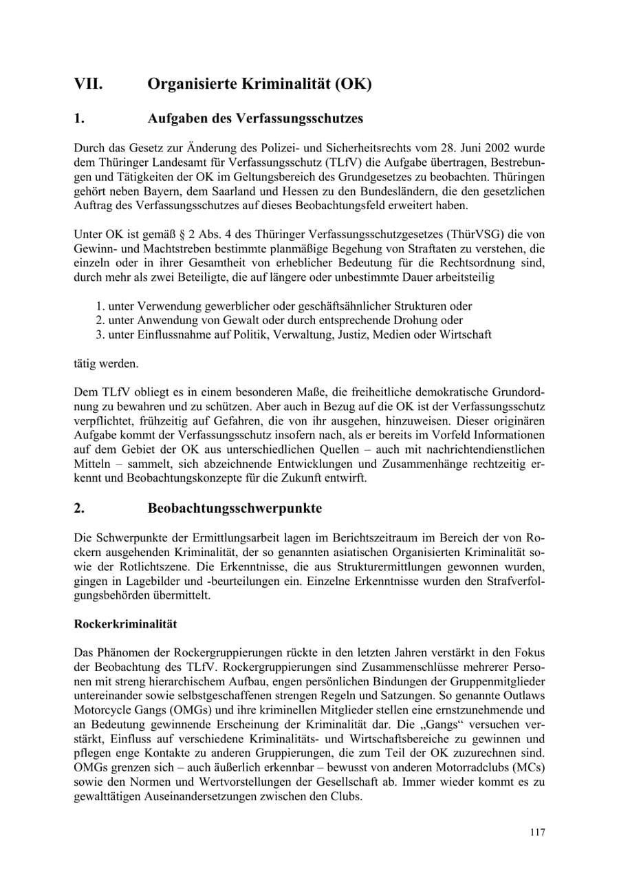 Seite 117 des Verfassungsschutzbericht 2006 Thüringen
