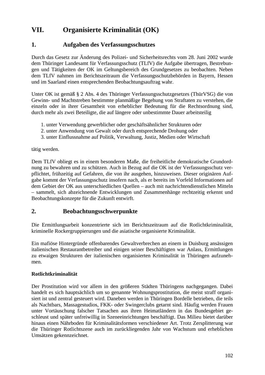 Seite 102 des Verfassungsschutzbericht 2007 Thüringen