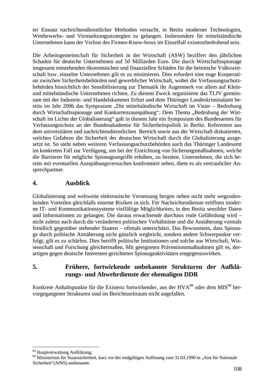 Seite 108 des Verfassungsschutzbericht 2007 Thüringen