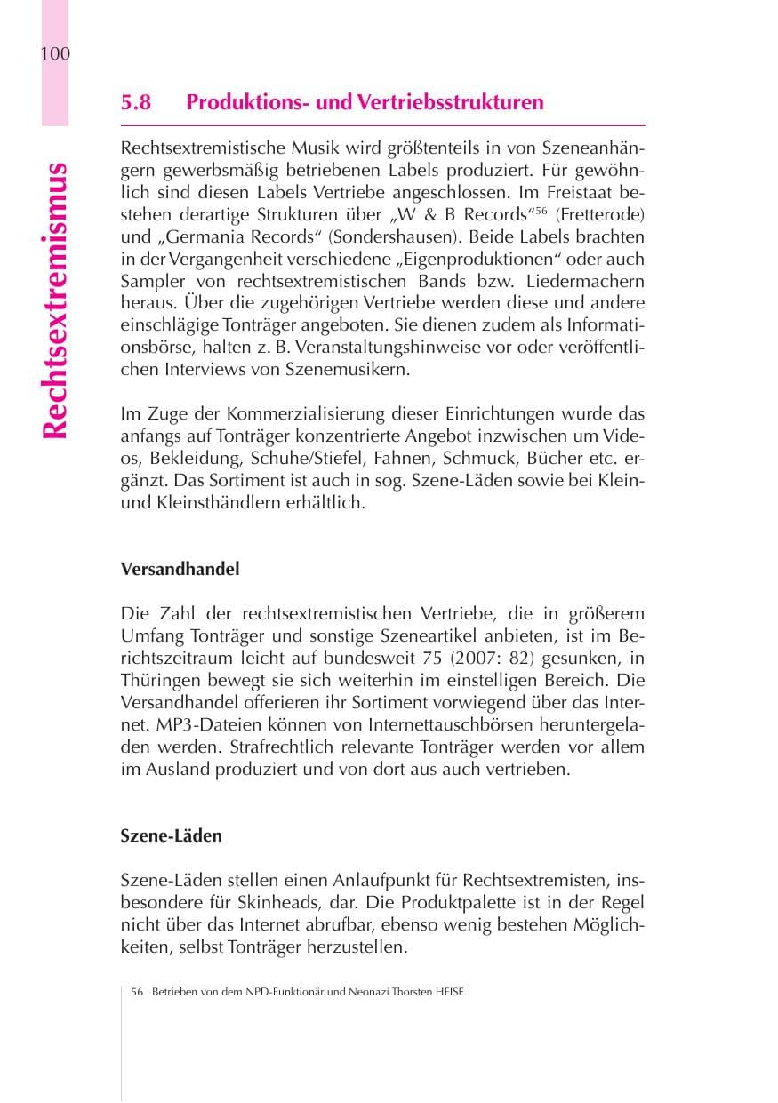 Seite 101 des Verfassungsschutzbericht 2008 Thüringen