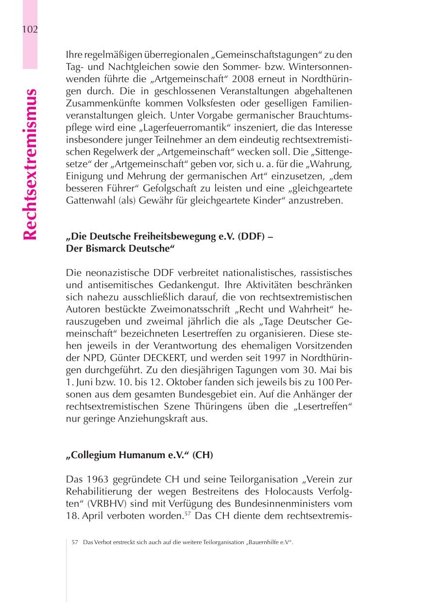 Seite 103 des Verfassungsschutzbericht 2008 Thüringen