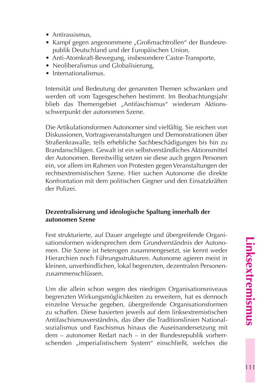 Seite 112 des Verfassungsschutzbericht 2008 Thüringen