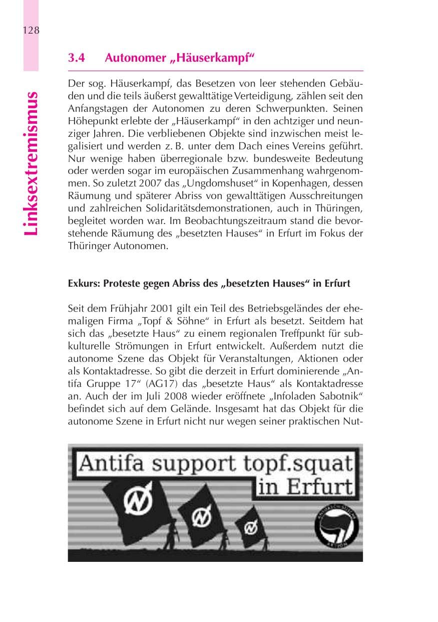 Seite 129 des Verfassungsschutzbericht 2008 Thüringen
