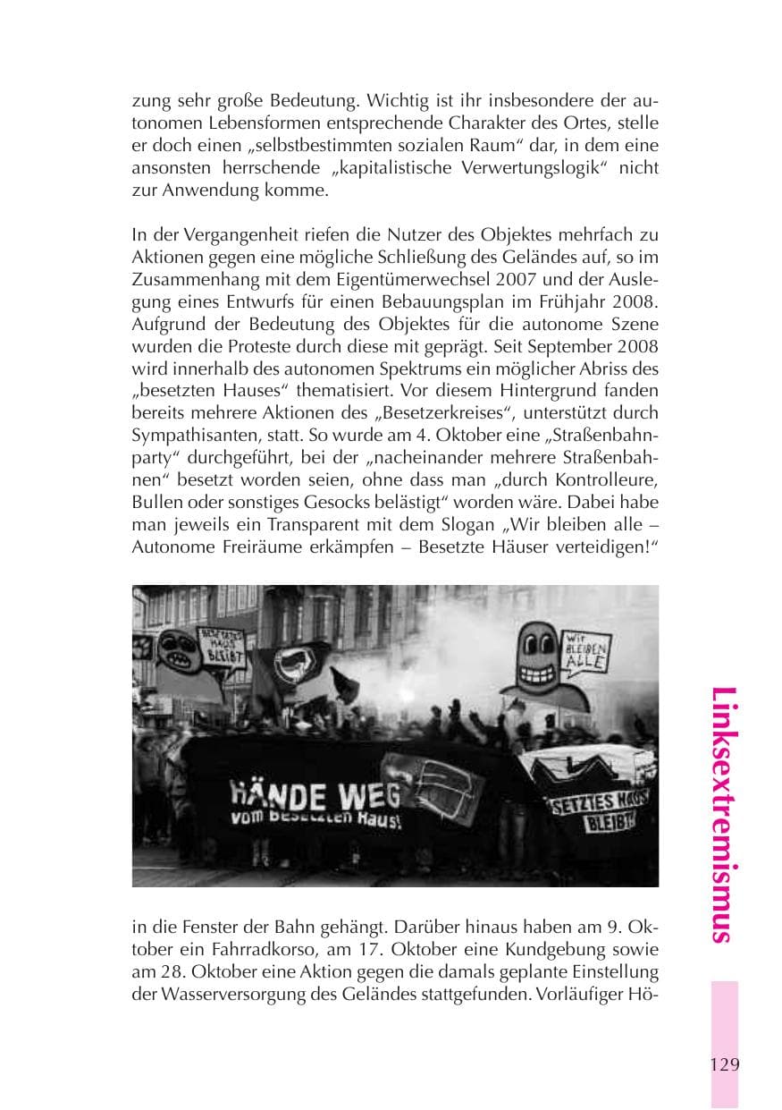 Seite 130 des Verfassungsschutzbericht 2008 Thüringen