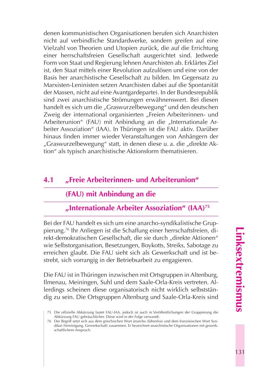 Seite 132 des Verfassungsschutzbericht 2008 Thüringen