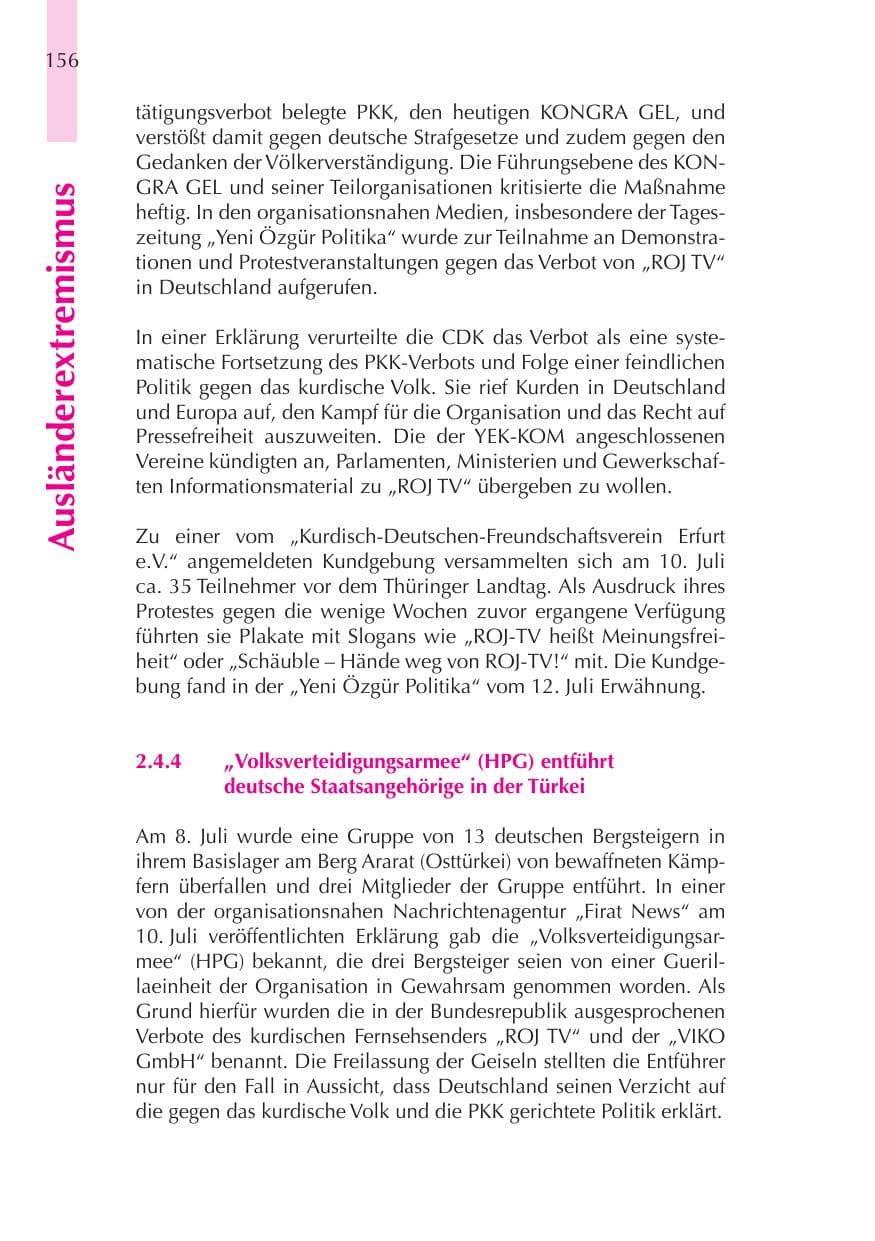 Seite 157 des Verfassungsschutzbericht 2008 Thüringen