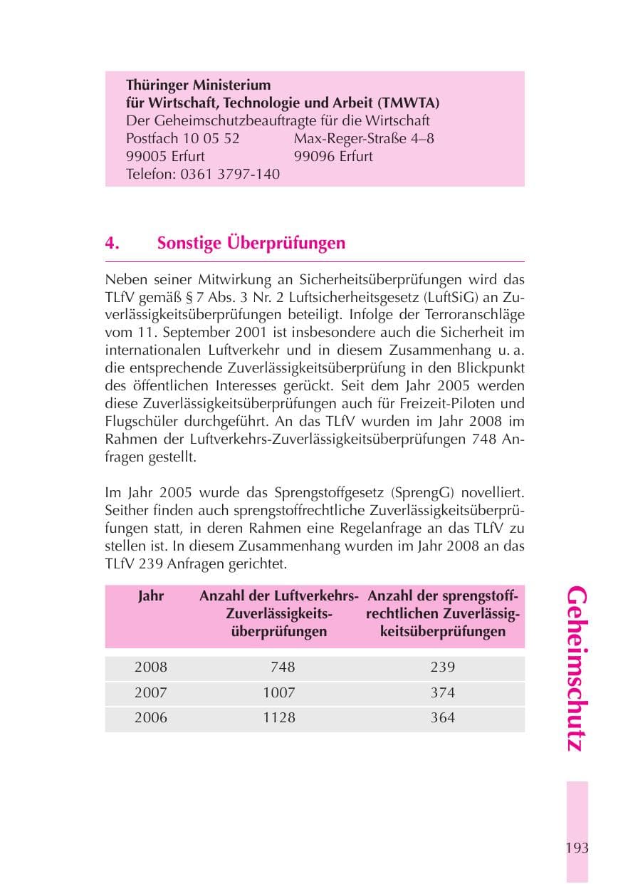 Seite 194 des Verfassungsschutzbericht 2008 Thüringen