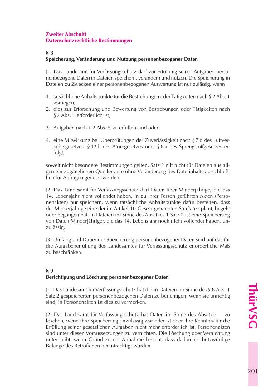 Seite 202 des Verfassungsschutzbericht 2008 Thüringen