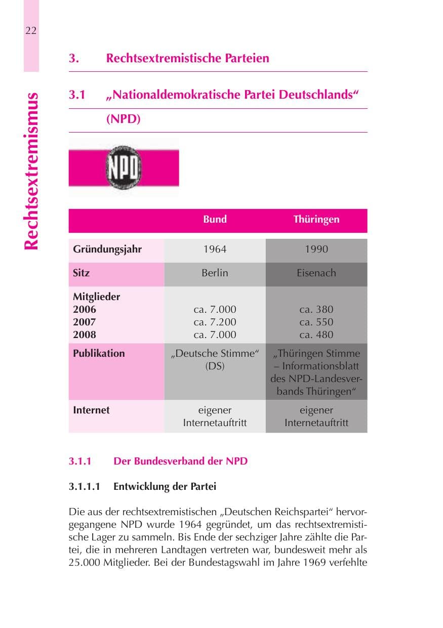 Seite 23 des Verfassungsschutzbericht 2008 Thüringen