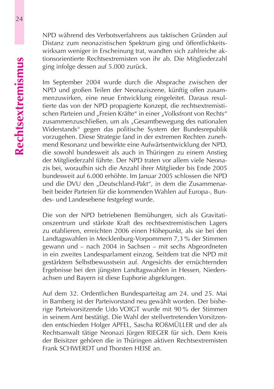 Seite 25 des Verfassungsschutzbericht 2008 Thüringen