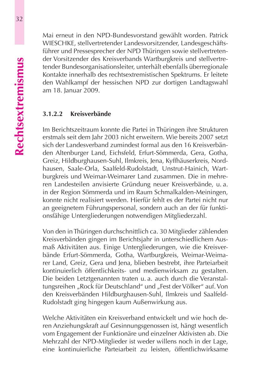 Seite 33 des Verfassungsschutzbericht 2008 Thüringen