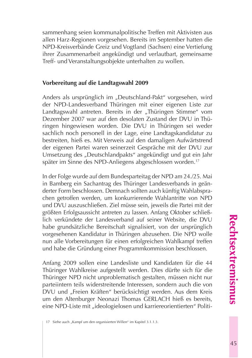 Seite 46 des Verfassungsschutzbericht 2008 Thüringen
