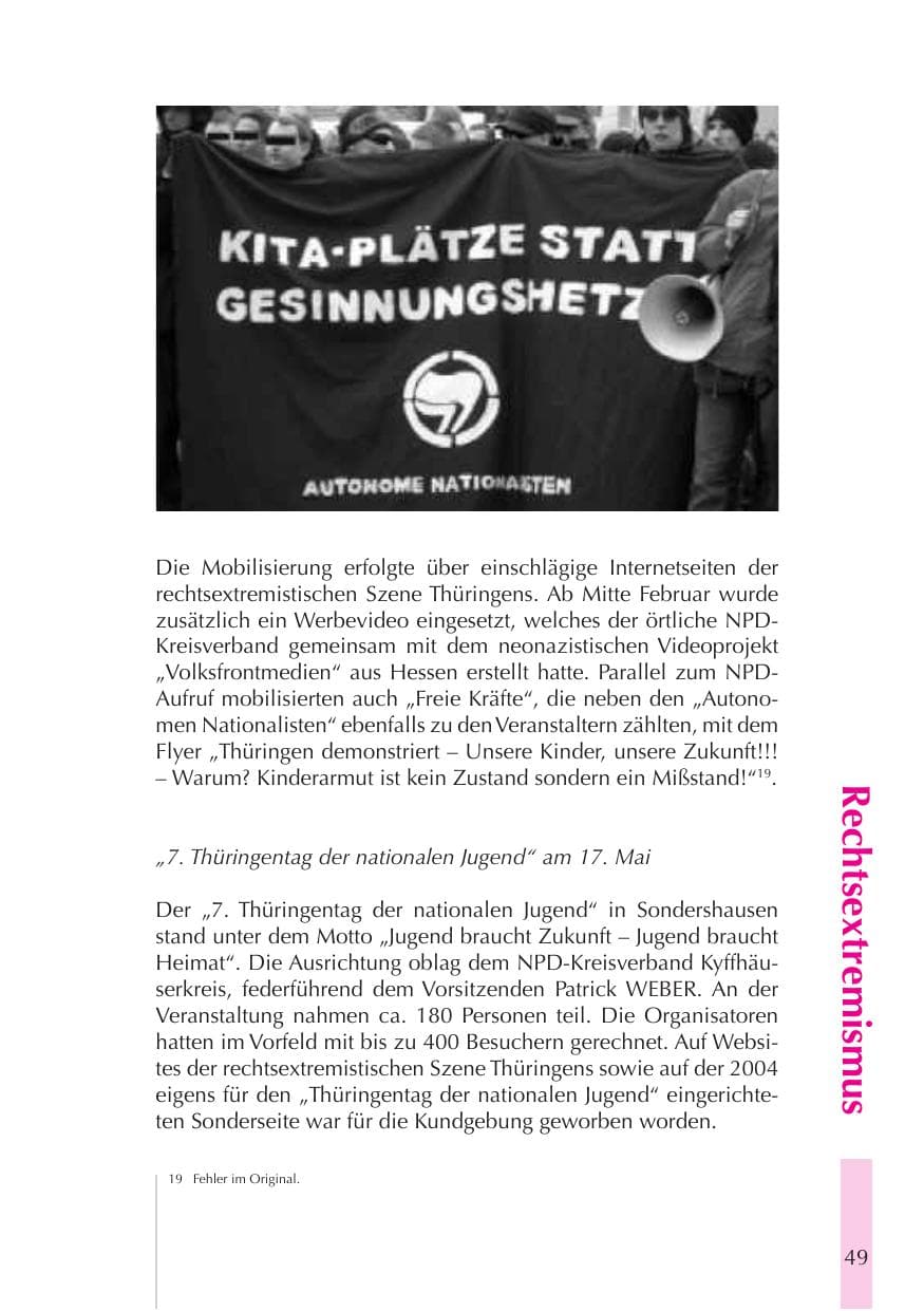 Seite 50 des Verfassungsschutzbericht 2008 Thüringen
