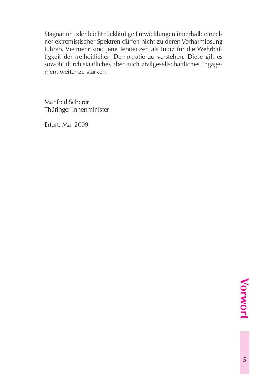 Seite 6 des Verfassungsschutzbericht 2008 Thüringen