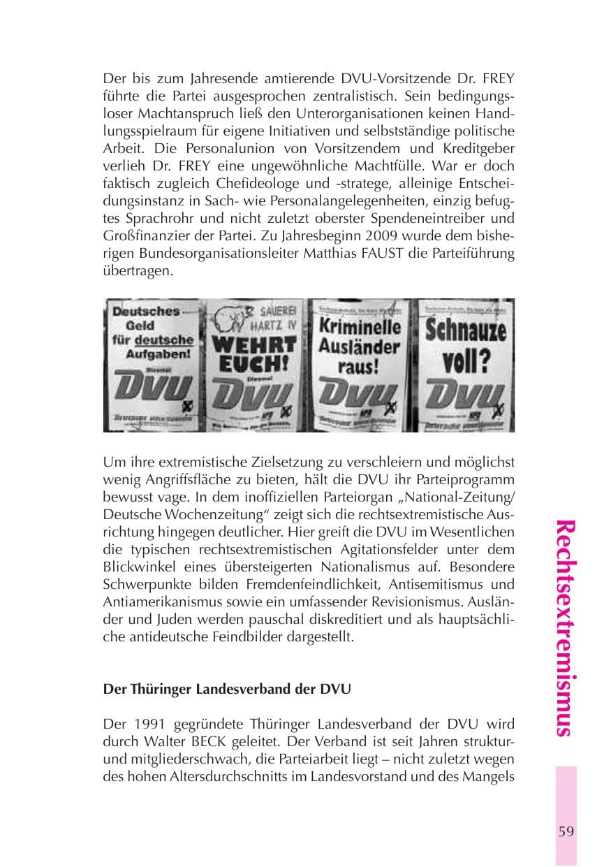 Seite 60 des Verfassungsschutzbericht 2008 Thüringen
