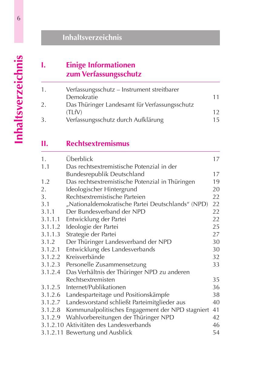 Seite 7 des Verfassungsschutzbericht 2008 Thüringen