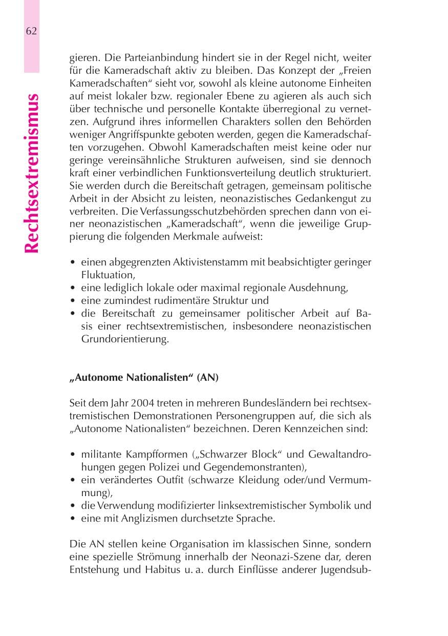 Seite 63 des Verfassungsschutzbericht 2008 Thüringen