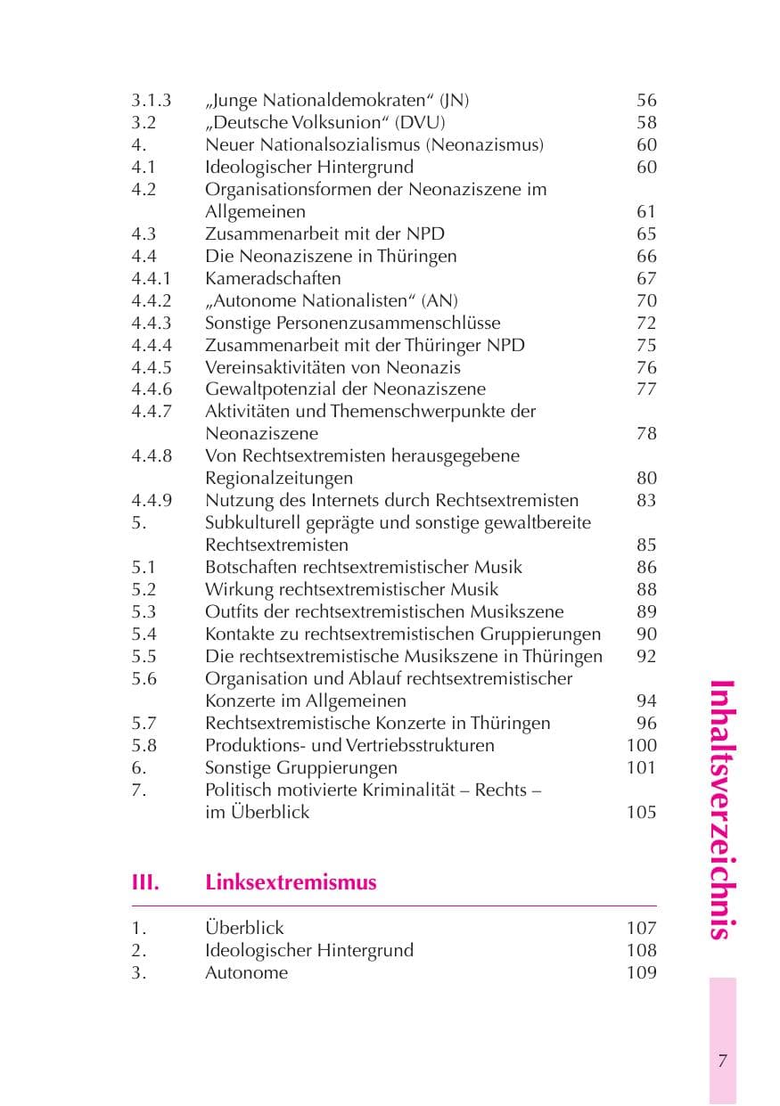 Seite 8 des Verfassungsschutzbericht 2008 Thüringen