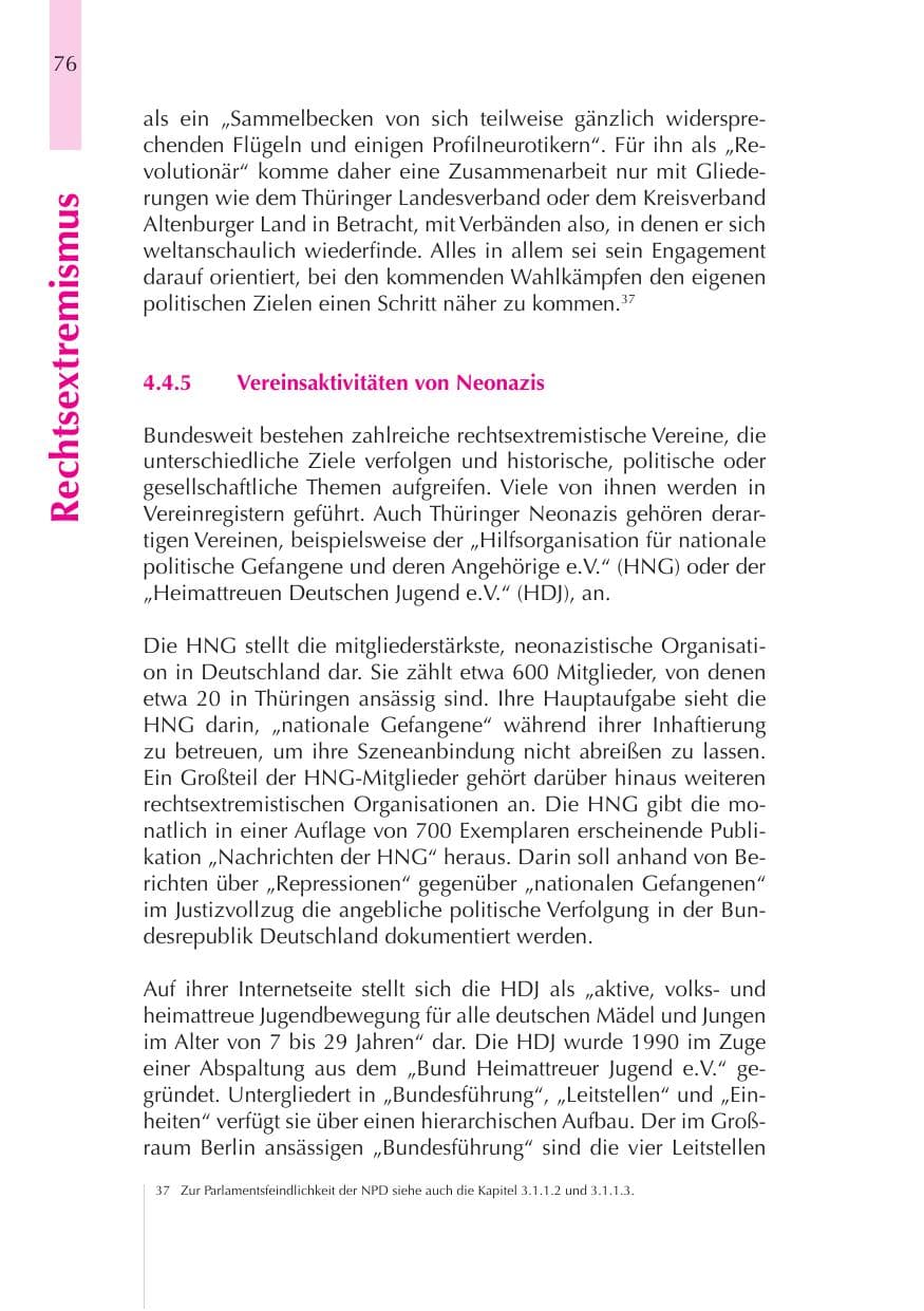 Seite 77 des Verfassungsschutzbericht 2008 Thüringen