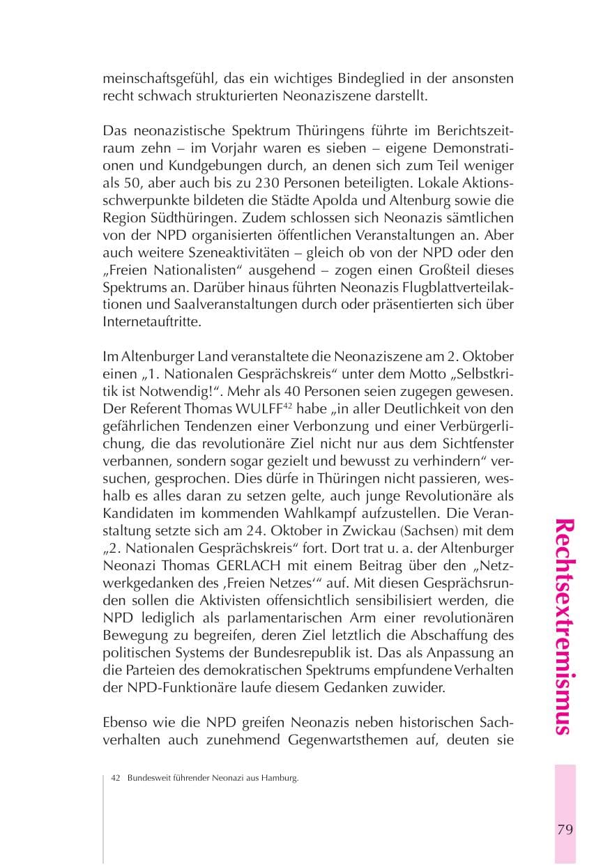 Seite 80 des Verfassungsschutzbericht 2008 Thüringen